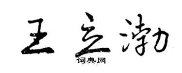 曾慶福王立渤行書個性簽名怎么寫