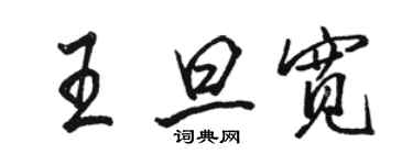 駱恆光王旦寬行書個性簽名怎么寫