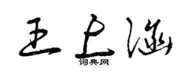 曾慶福王上涵草書個性簽名怎么寫