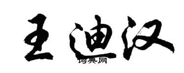 胡問遂王迪漢行書個性簽名怎么寫