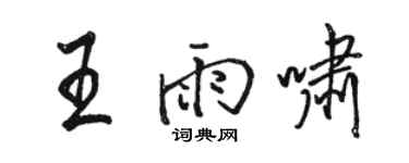 駱恆光王雨嘯行書個性簽名怎么寫