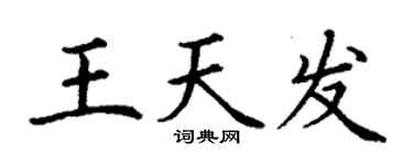 丁謙王天發楷書個性簽名怎么寫