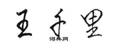 駱恆光王千里行書個性簽名怎么寫