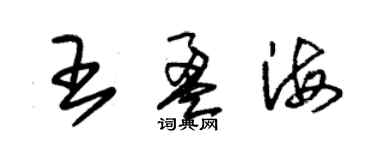 朱錫榮王盈海草書個性簽名怎么寫