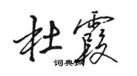 駱恆光杜霞行書個性簽名怎么寫