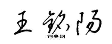 梁錦英王銘陽草書個性簽名怎么寫