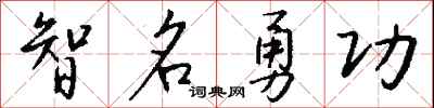 智名勇功怎么寫好看