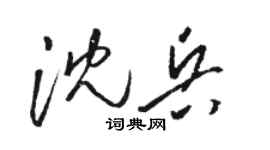 駱恆光沈兵草書個性簽名怎么寫