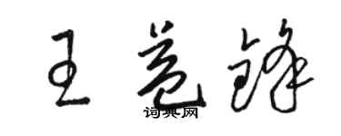 駱恆光王益鋒草書個性簽名怎么寫