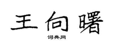 袁強王向曙楷書個性簽名怎么寫