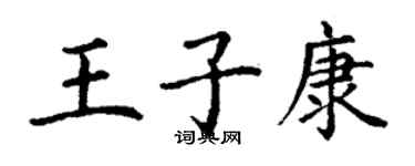 丁謙王子康楷書個性簽名怎么寫