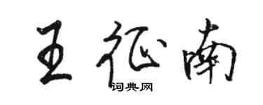 駱恆光王征南行書個性簽名怎么寫