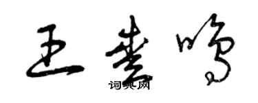 曾慶福王愛鳴草書個性簽名怎么寫