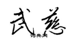 王正良武慈行書個性簽名怎么寫