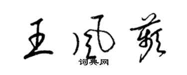 梁錦英王風苹草書個性簽名怎么寫