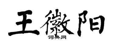 翁闓運王徽陽楷書個性簽名怎么寫