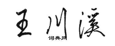 駱恆光王川溪行書個性簽名怎么寫