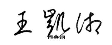 梁錦英王凱湘草書個性簽名怎么寫