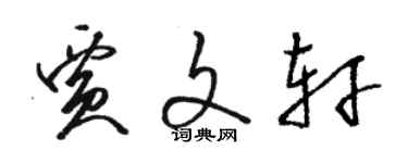 駱恆光賈文軒草書個性簽名怎么寫