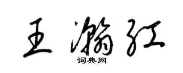 梁錦英王瀚紅草書個性簽名怎么寫