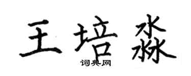 何伯昌王培淼楷書個性簽名怎么寫