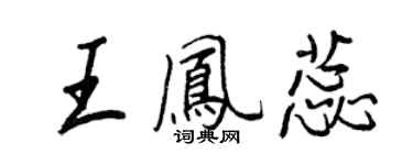 王正良王鳳蕊行書個性簽名怎么寫
