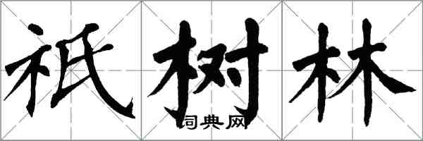 翁闓運祇樹林楷書怎么寫