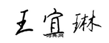 王正良王宜琳行書個性簽名怎么寫