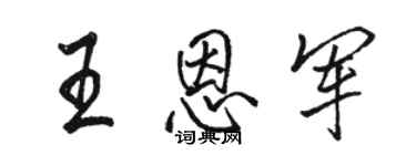 駱恆光王恩軍行書個性簽名怎么寫