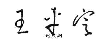 駱恆光王平定草書個性簽名怎么寫