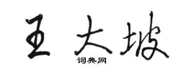 駱恆光王大坡行書個性簽名怎么寫