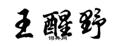 胡問遂王醒野行書個性簽名怎么寫