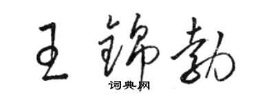 駱恆光王錦勃草書個性簽名怎么寫