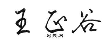 駱恆光王正谷行書個性簽名怎么寫