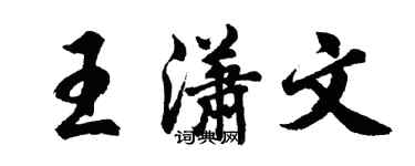 胡問遂王瀟文行書個性簽名怎么寫