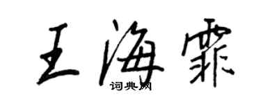 王正良王海霏行書個性簽名怎么寫