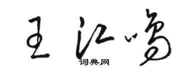 駱恆光王江鳴草書個性簽名怎么寫