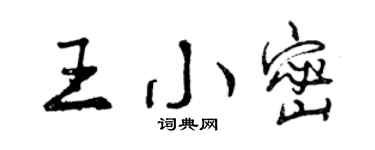 曾慶福王小密行書個性簽名怎么寫
