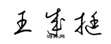 梁錦英王成挺草書個性簽名怎么寫