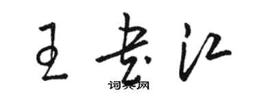 駱恆光王書江草書個性簽名怎么寫