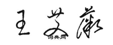 駱恆光王艾薇草書個性簽名怎么寫