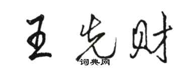 駱恆光王先財行書個性簽名怎么寫