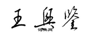 梁錦英王興鑒草書個性簽名怎么寫