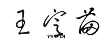 駱恆光王定苗草書個性簽名怎么寫