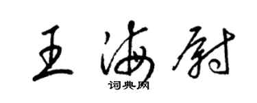 梁錦英王海尉草書個性簽名怎么寫