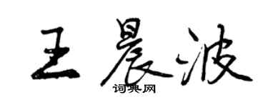 曾慶福王晨波行書個性簽名怎么寫