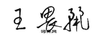 駱恆光王畏麗草書個性簽名怎么寫