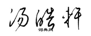 梁錦英湯皓軒草書個性簽名怎么寫