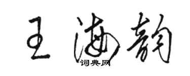 駱恆光王海韻草書個性簽名怎么寫