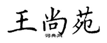 丁謙王尚苑楷書個性簽名怎么寫